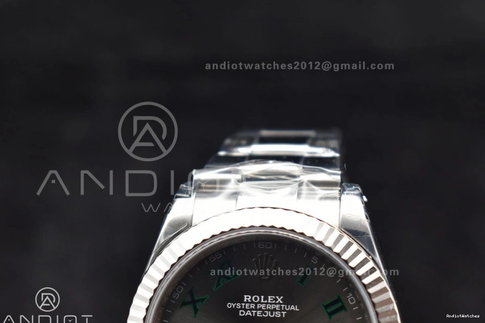 Oyster 904L Green Edition Bracelet 41 HighPerformance 590 Roman Gray DateJust on 126330 Best 1:1 VS SS Dial VSF 1023